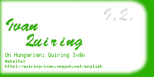 ivan quiring business card